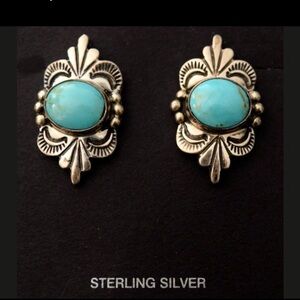 Carol Felley Sterling Sleeping Beauty Turquoise Earrings